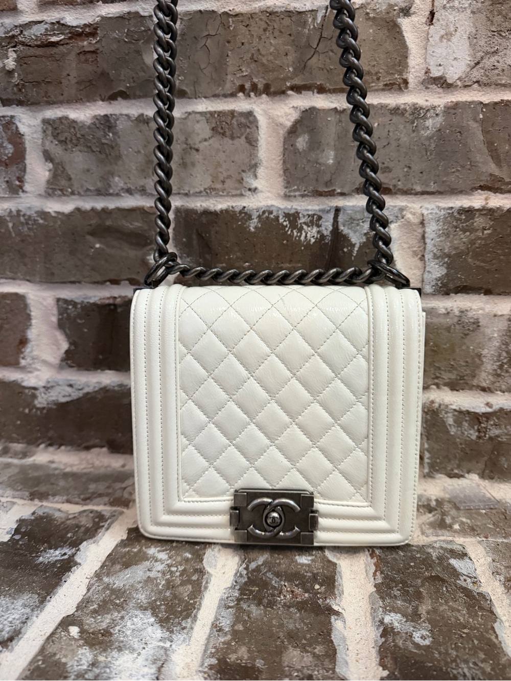 CHANEL Boy patent square bag from 2014